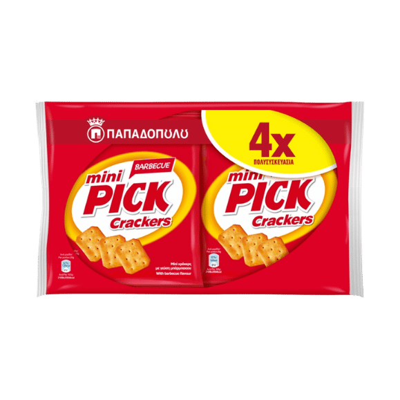 Mini Pick Crackers BBQ Familienpackung (4x70g) Papadopoulos - Araxxon